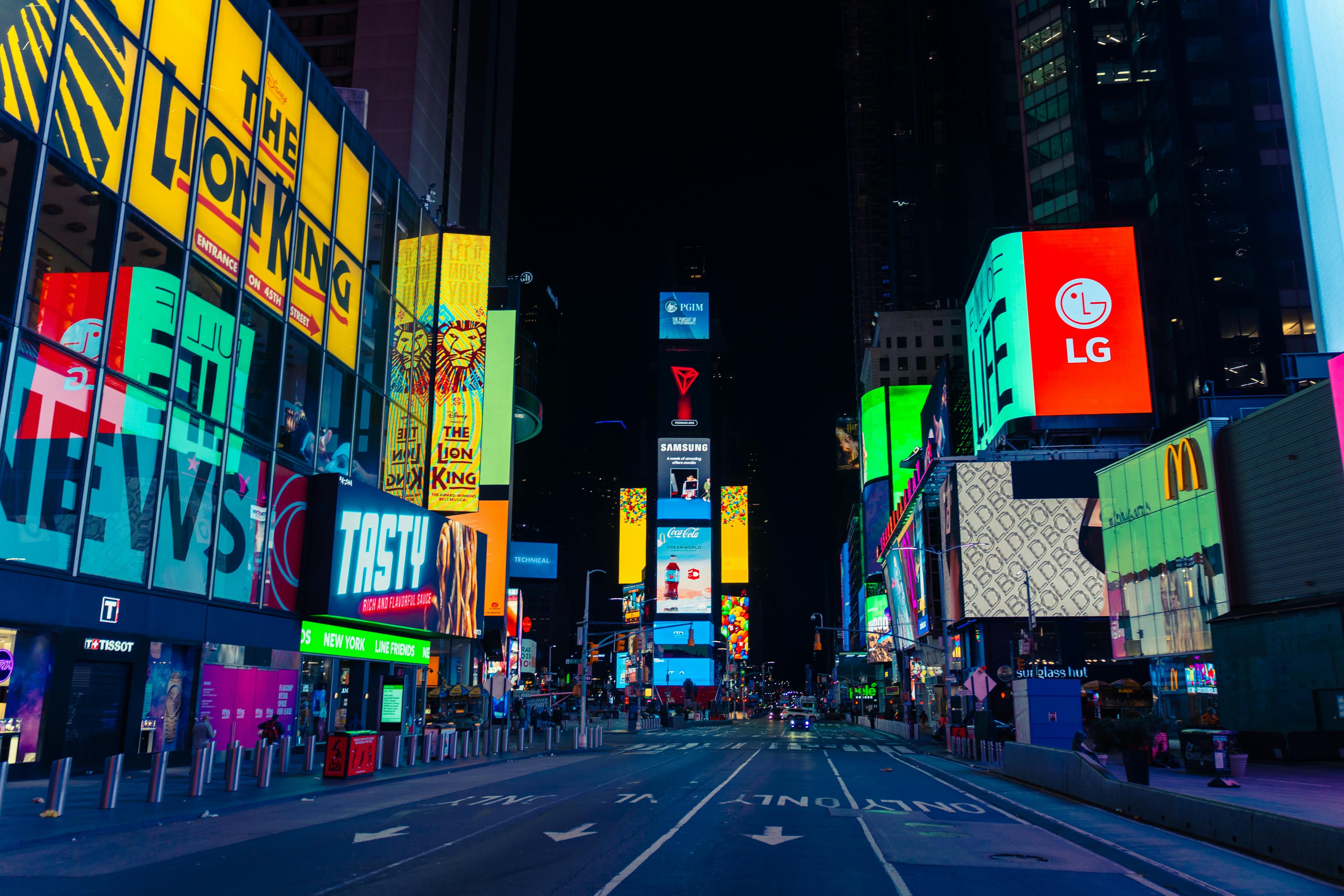 Times Square large-format LED signage